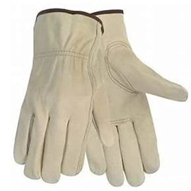 KTGLOVES Heavy Duty Durable Cowhide Leather Work Gloves | Driver Gloves for (24 Pairs, Small)