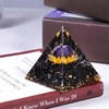 mookaitedecor Amethyst Stone Crystal Pyramid with Obsidian Tumbled Stones Crystal