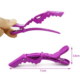 10x Crocodile Hair Clips Barrette,Professional Styling Hair Clips,Sectioning Clamp for Thick Hair,with Nonslip Grip and Wide Teeth for Salon Home Use Women and Girls (Purple)