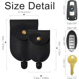 Cockatoo Creative Pull-Out Key Sleeve Keychain Bags,Leather Large-Capacity Protective Key Holder Hook (Small, Navy Blue)