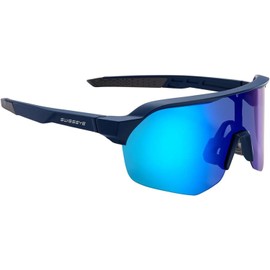 SWISSEYE Leisure Sports Glasses (100% UVA, UVB and UVC Protection, Rubberised Nose Area and Temple Ends, Shatter-Free Material TR90, Includes Case and Microfibre Bag), Dark Blue Matte/Grey