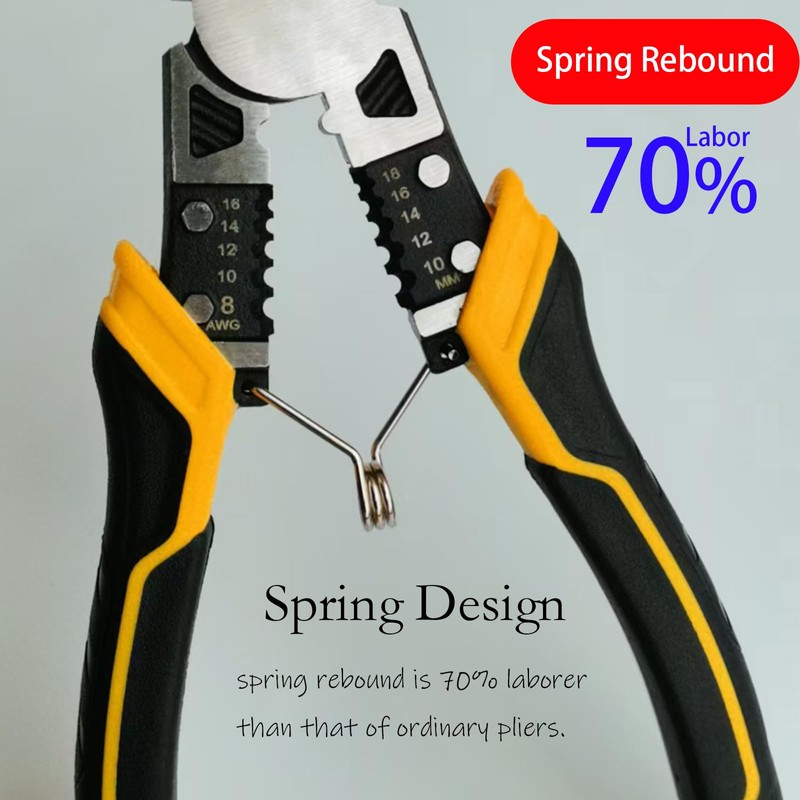 BJDSI 9" Multipurpose Linemans Pliers,6-in-1,Anti-Corrosion Rust,Reduces Hand Fatigue.