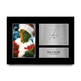 HWC Trading A4 Jim Carrey The Grinch Gifts Printed Signed Autograph Picture for Movie Memorabilia Fans