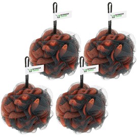 Schmidt Empire Men's Body Sponge for Everyday Use - Sponge Shower Balls, Mesh Loofahs Sponge Exfoliating Body Scrubber Bathroom Accessories (Pack of 4)