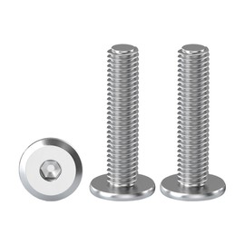 Drenky M5 Furniture Bolts, Flat Head Furniture Screw M5 X 25mm Flat Hex Bolt 304 Stainless Steel Bolts Fully Thread Machine Screws 20 Pack Joint Connector Bolts