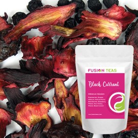 Black Currant Hibiscus Herbal Fruit Tea - Caffeine Free Loose Leaf Bulk Herbs and Fruit - 1 Pound (16 Oz) Pouch