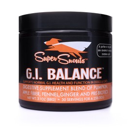 Super Snouts GI Balance Digestive Supplement for Dogs & Cats, 3.1 oz Pumpkin Powder & Prebiotic Gut Health