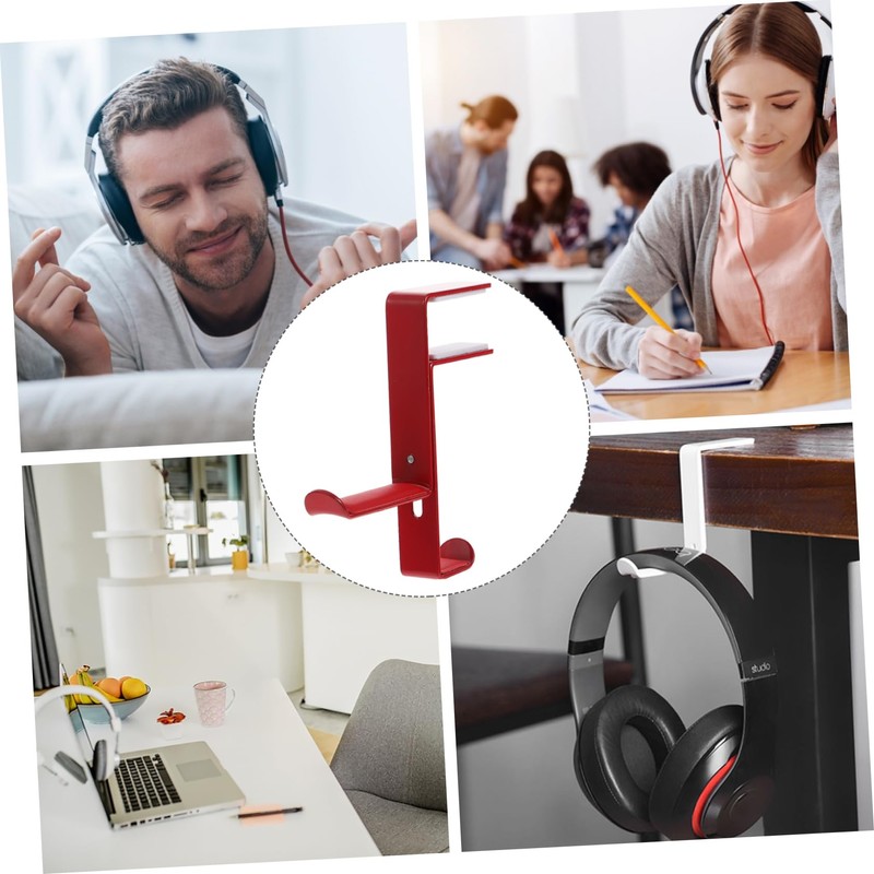 KONTONTY Headphone Stand Hanger Hook Desk Clamp for Headphones Metal