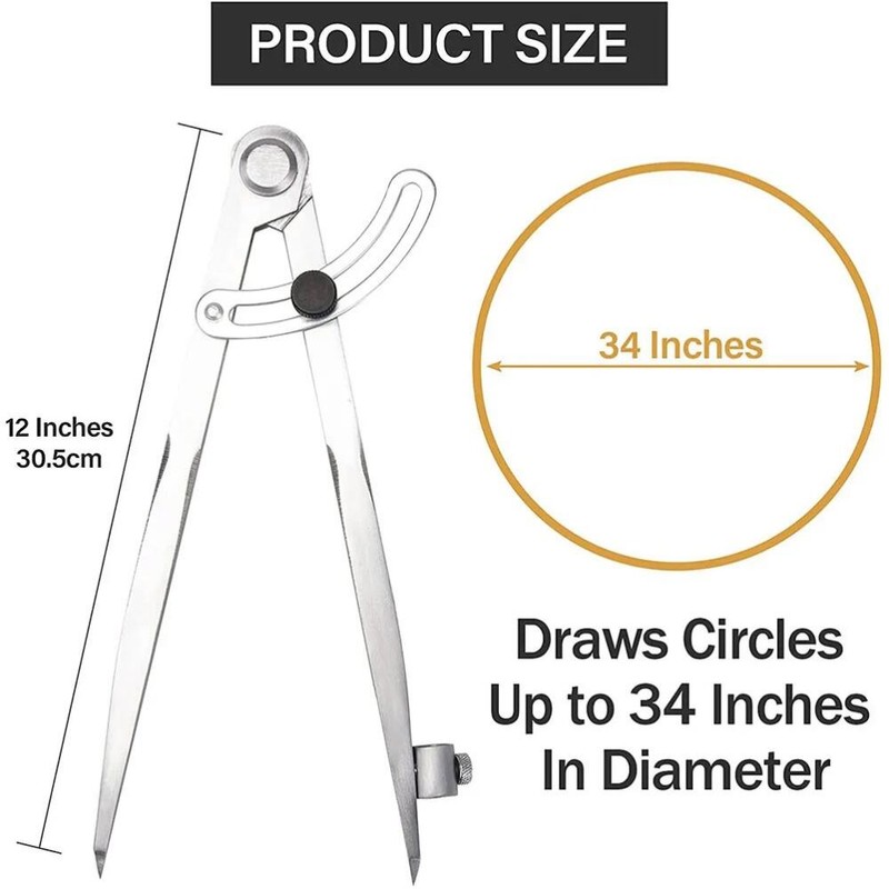 목공 나침반 그리기 목수 100MM 300MM 도면 제도를위한 원형 마킹