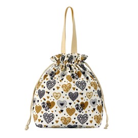 Reusable Lunch Bag,Canvas Drawstring Lunch Bag, Lunch Tote for Work, School, or Picnics, Lightweight & Waterproof, Keeps Food Fresh All Day(Yellow)