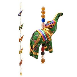 Colgante de cinco elefantes tradicionales indios para colgar en la puerta, para colgar en la pared, decorativo para colgar