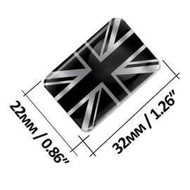 Biomar Labs 2 x 3D Domed Silicone Stickers Decals UK United Kingdom Union Jack Great Britain Flag Car Motorcycle Helmet Black Silver F 125