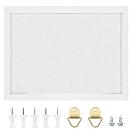 TORASO Cork Board Bulletin Board, Cork Boards for Walls with Pins, Eye Bolts, gaskets, Screws, Pin Board for Office, School and Home (White, 11“x14.5” - 1p)