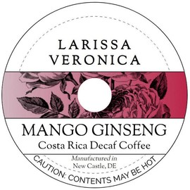 Mango Ginseng Costa Rica Decaf Coffee (Single Serve K-Cup Pods) (Gourmet, Naturally Flavored, Whole Coffee Beans) (12 pods, ZIN: 577680) - 2 Pack