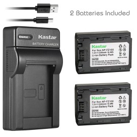 Kastar SLIM Charger & 2 battery for Alpha a1 Alpha a7CR a6600 a6700 ZV-E1 FX3 FX30