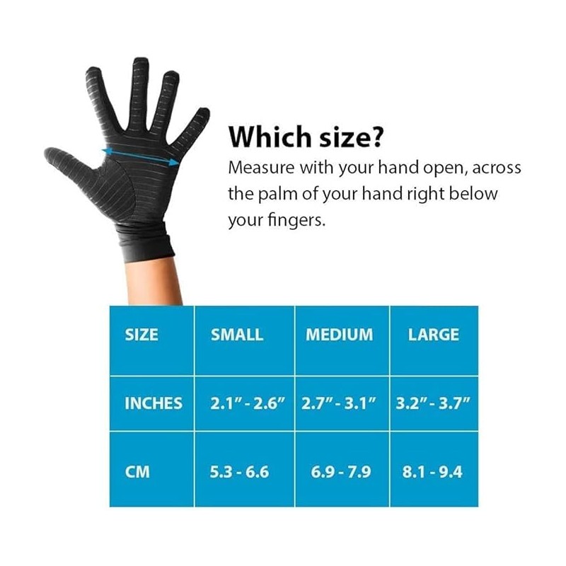 Jesata 1 Pair Full Finger Compression Arthritis Gloves | Breathable