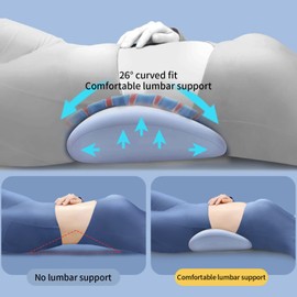 GDLKPS Sleep Lumbar Support Pillow is Used to Relieve Low Back Pain.Memory Foam Back Wedge Bolster Pillow for Side Sleepers for Car, Bed, Chair, Sofa Lower Back Pillow for Sleeping