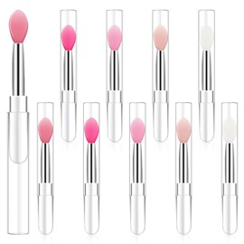 Mozeat Lens 10 Brochas De Labios De Silicona Con Tapas Para Aplicar Labial, Mascarilla Labial, Sombra De Ojos Y Brillo Labial. Ideales Para Maquillaje, Mascarillas Y Aceites Labiales.