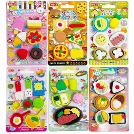 Poppy Rubber Collector Eraser Pretend Play Set of 6 Types