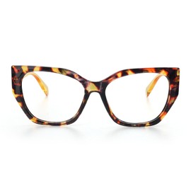 HGIOOIGH Reading glasses Woman Blue light block Oversized Irregular Cat eye Frame,+2.5