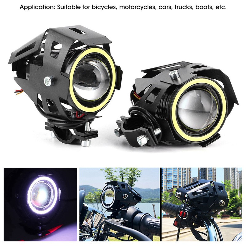 2PCS 12V 30W 3000lm U7 LED Angel Eyes Spotlight White