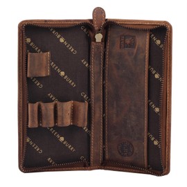 Greenburry Vintage Pencil Case Made of High-Quality Cowhide Leather in Used Look Design - Premium Soft Leather Pencil Case