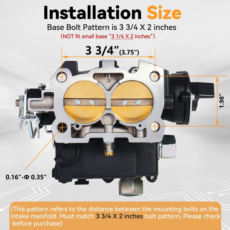 Marine Carburetor for Mercruiser Carburetor 3.0L 2.5L 2 Barrel Carb