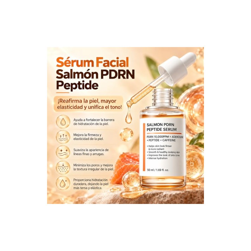 LUSCOR - Sérum Facial Salmón PDRN Peptide,Reducir las líneas finas