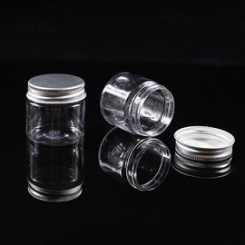 50ml Empty Plastic Cosmetic Cream Container for Sub-packaging Silver Lid 50ml Empty Container 15ea
