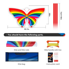 SGftre Beautiful Butterfly Kites for Kids & Adults Easy to Fly，Kites for Beach Trip Park Family Outdoor Games and Activities