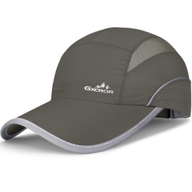 GXCROR Quick-Dry Running Hat for Men & Women - UPF 50+ Breathable Mesh, Reflective Sports Cap for Outdoor, Hiking Army Green