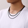 Lydow Black Chain Necklace for Men, Layered Stainless Steel Rope