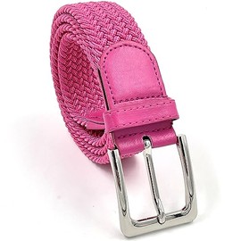 LisaModa Unisex Stretch Braided Belt in Many Colours, Pink 061