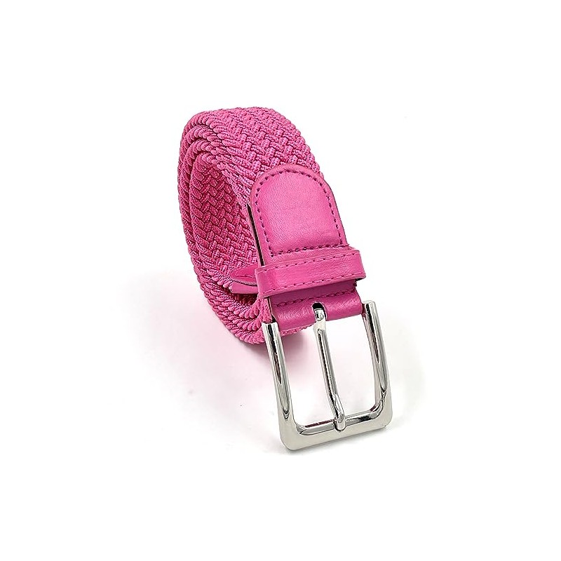 LisaModa Unisex Stretch Braided Belt in Many Colours, Pink 061