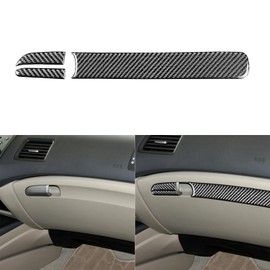 Generic Car co-Pilot Side Glove Box Storage Box Panel Handle Decoration Trim Auto Interior Accessories Decal Real Premium Carbon Fiber Sticker Compatible with Honda Civic 8 Gen 2006-2011 Black