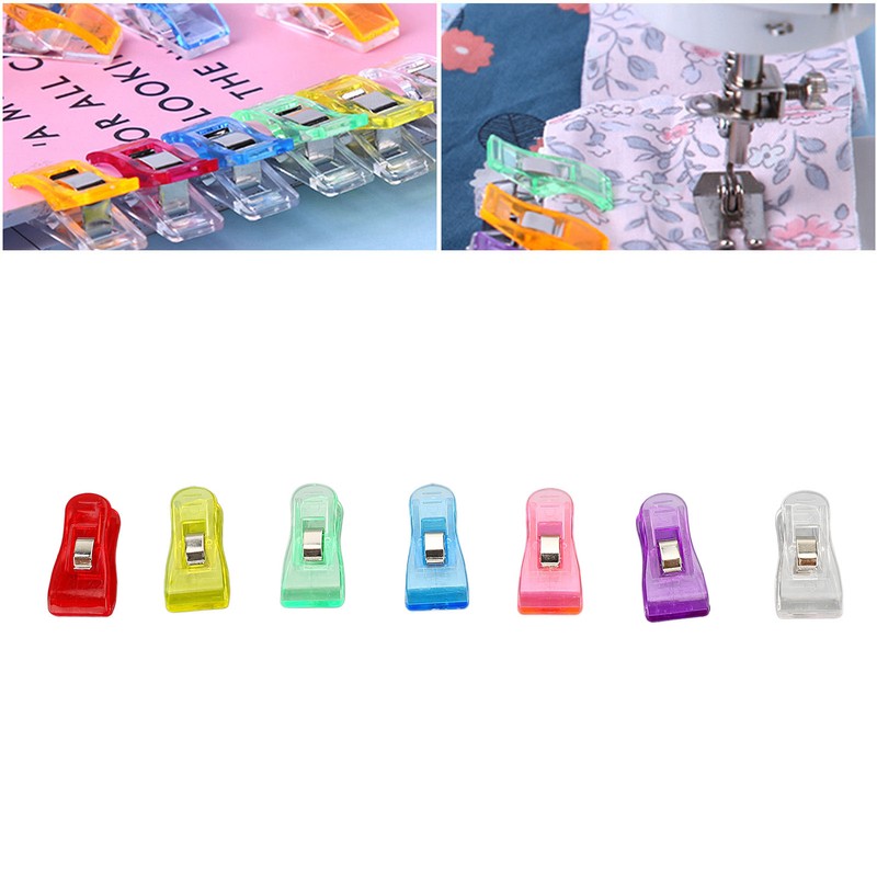 100 Pcs Plastic Clip Colorful Clear Clothespins Photos Crafts Memos