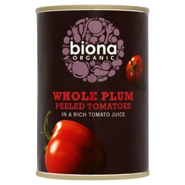 Biona Organic Whole Plum Peeled Tomatoes (400g) - Pack of 2