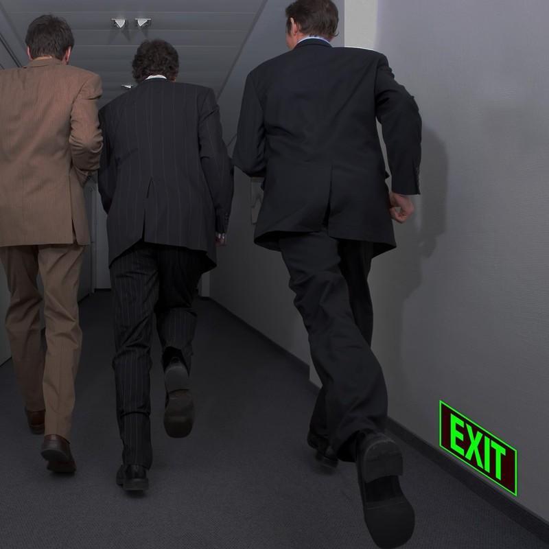 Glow In The Dark Exit Sign Stickers, Photoluminescent Exit Sign