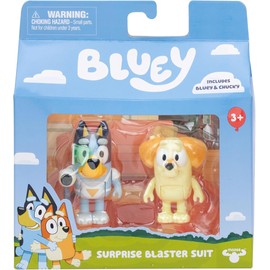 Bluey Surprise Blaster Suit Pack Bluey and Neighbor Chucky 2.5-Inch Figures New