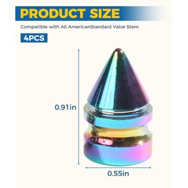 UBOG 4PCS Tire Valve Caps,Car Accessories Valve Stem Caps,Dustproof Tire Stem Caps,Pointed Valve Stem Caps,Universal Car Tire Caps,Tire Air Cap,Fit for Cars Trucks Motorcycles SUVs Bikes (Multicolor)