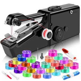 Handheld Sewing Machine, Mini Sewing Machine with Sewing Accessories, Electric Sewing Machine, Stitch Tool for Fabric Quick Repairing for DIY, Clothes, Denim, Curtains, Leather