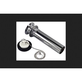 Danco 86781 2-Piece Style Basin Drain with Stopper, for Use with Lavatories, Steel, Chrome Plated