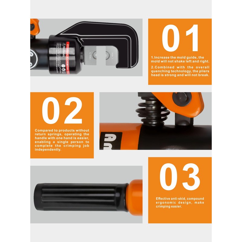 AMZCNC 1/8” Wire Rope Crimping Tool Hydraulic Hand Crimper Tool