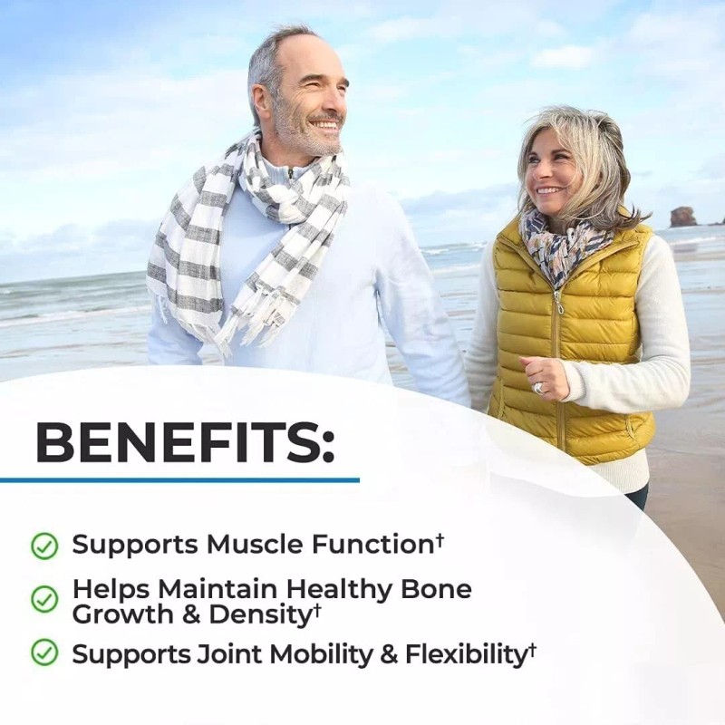 Bone Strength Calcium Supplement w/ Calcium, Vitamin D3, K2, C,