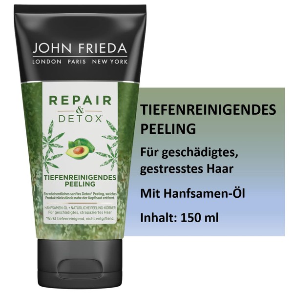 John Frieda Repair & Detox* Peeling - For Damaged, Damaged Hair - Removes Product Residues Near the Scalp, 150 ml
