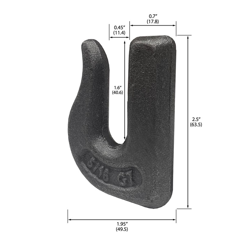 2 Pack Heavy Duty 5/16" Weld On Grab Hook, Grade
