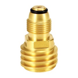 Hooshing 2 Pack Propane Tank Adapter Converts POL LP Tank Service Valve to QCC1/Type1 Hose or Regualtor Soild Brass - Old to New Connection