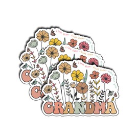 (3Pcs) Grandma Love Trust Watch Grow Stickers Mothers Quote Funny Aesthetic Gifts Present Waterproof Vinyl Decal Kindle Water Bottle Bumper Car Hard Hat Phone Laptop Inspirational Appreciation - 3x2.3