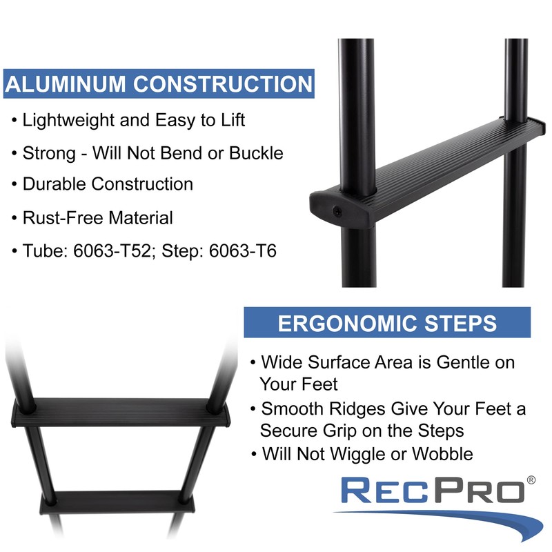 RecPro RV Bunk Ladder 60" | Black or Silver Color