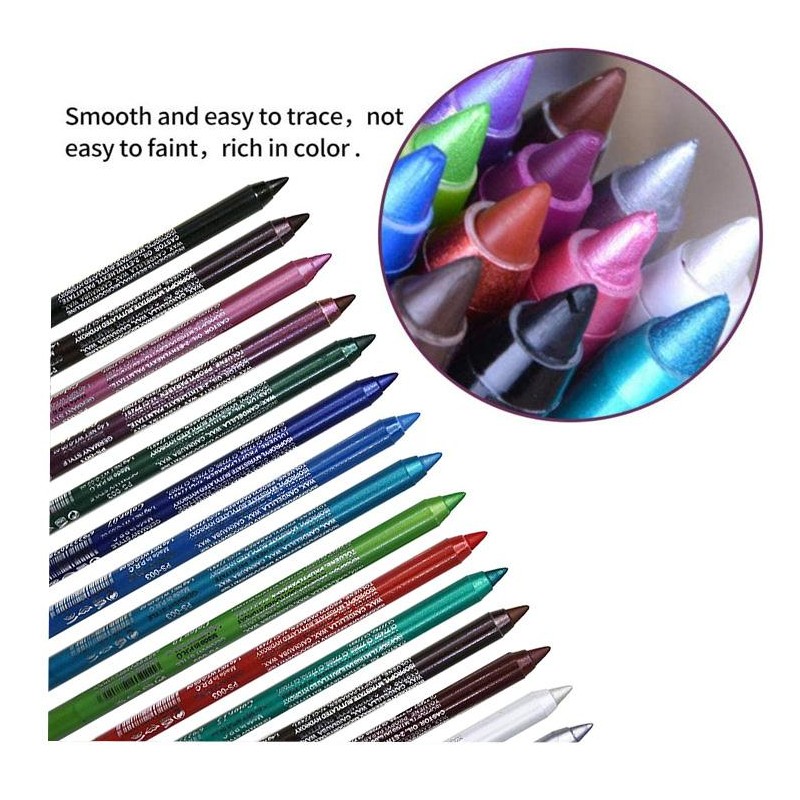 15 Colors Eyeliner Pen Set Colorful Eyeliner Pencil Pearl Eyeliner
